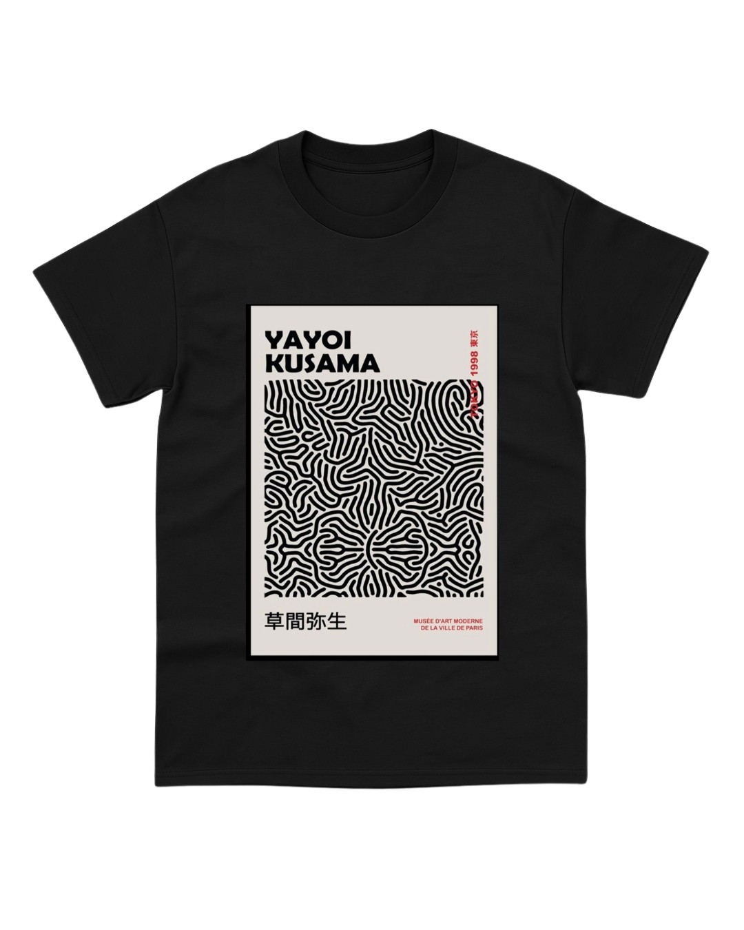 Polera Arte Yayoi Kusama black