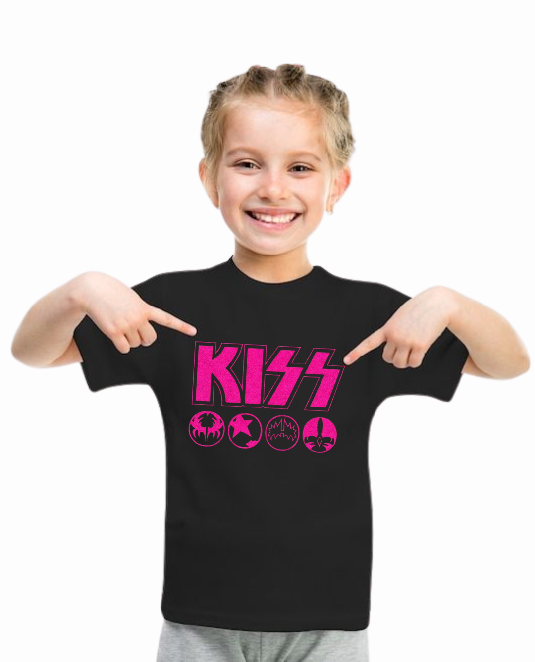 Polera Negra Kiss Niña – Rock Kids
