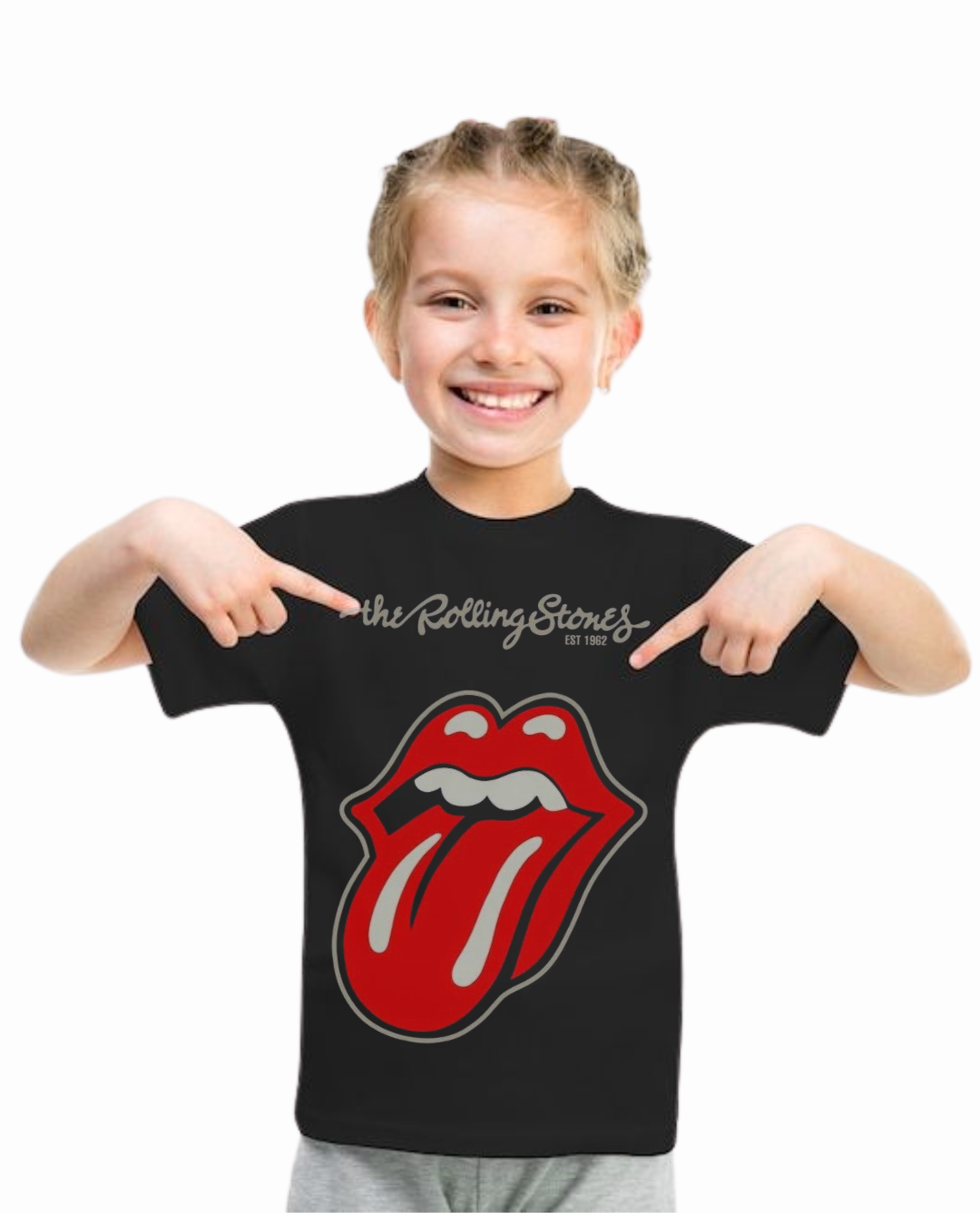 Polera Negra Rolling Stones Niño – Rock Kids