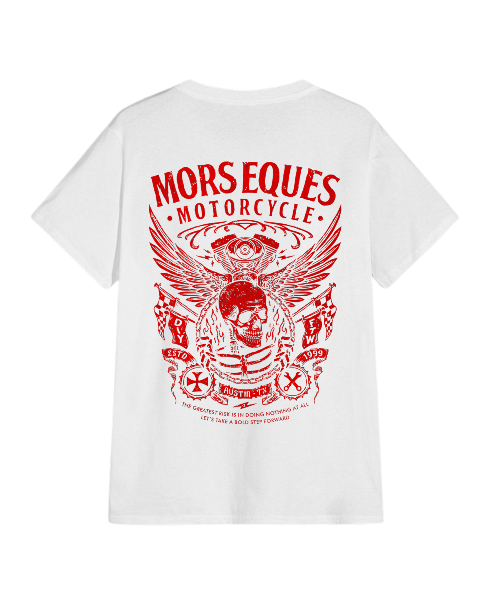 Polera Blanca Moto Racer